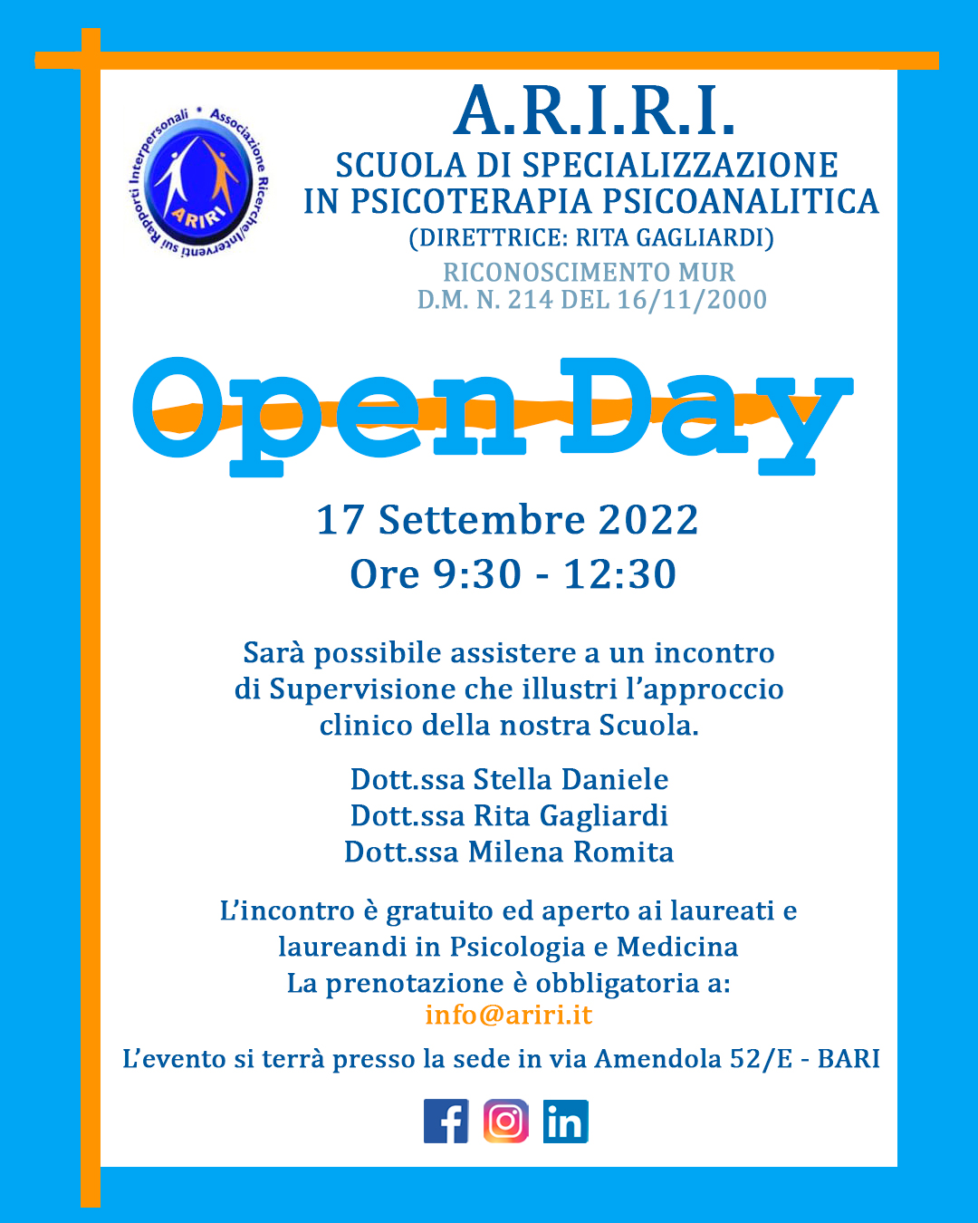 Open Day - 17 Settembre 2022