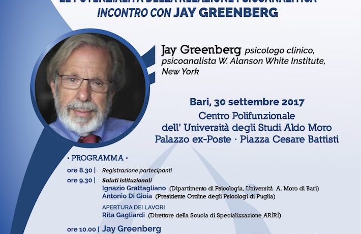 Incontro con Jay Greenberg “DALL’AZIONE ALLA RAPPRESENTAZIONE : LE POTENZIALITA’ DELLA RELAZIONE PSICOANALITICA”
